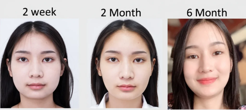 ศัลยกรรมปรับโครงหน้า หลังทำ 2 เดือน