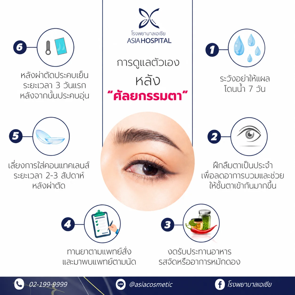 หลังทำตาสองชั้นพักฟื้นกี่วัน | โรงพยาบาลเอเซีย | โรงพยาบาลเอเซีย การดูแลหลังทำตาสองชั้น