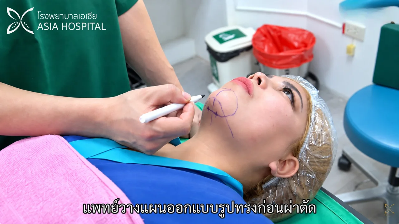 แพทย์วางแผนและออกแบบคางก่อนผ่าตัด